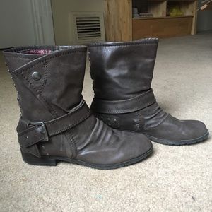 Faux leather boots